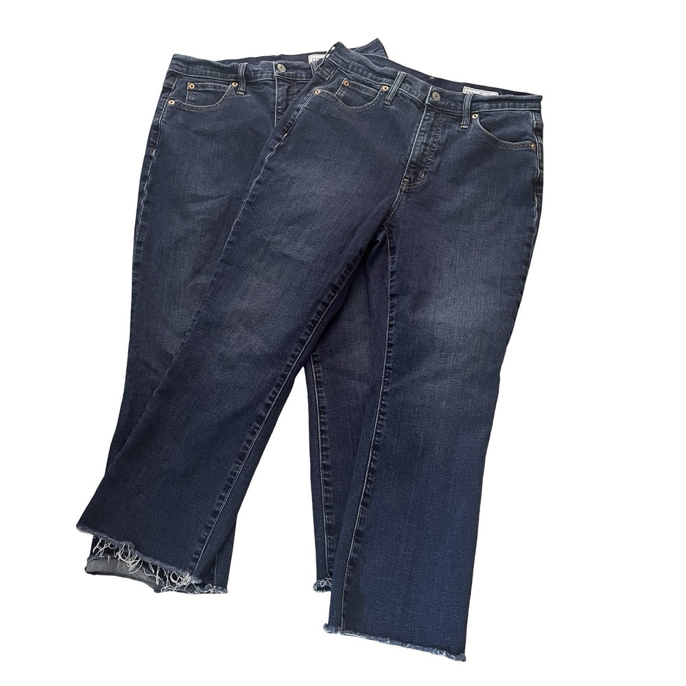 GAP Size 30 | 10S Kick Fit High Rise Jeans, Lot of 2, Medium Wash Rough Hem